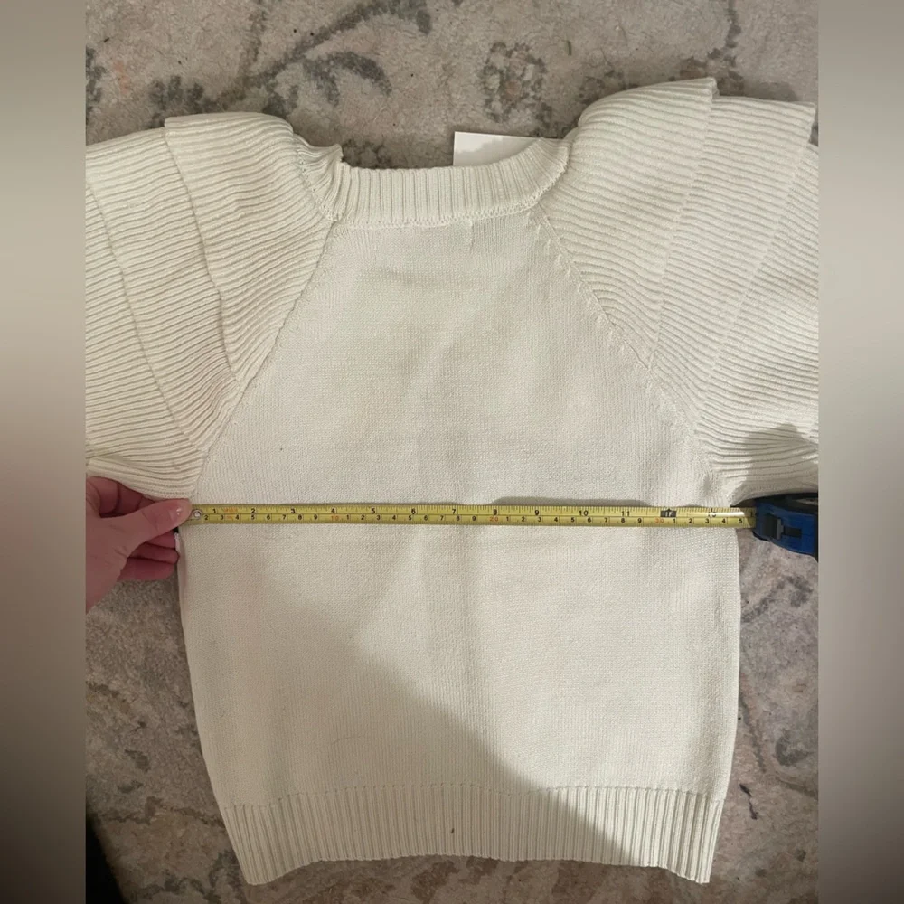 Dior Cream Knit Short Sleeve Sweater with Black Logo - Picture 4 of 4